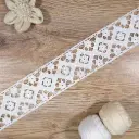 Geometric Floral Pattern Dual Side Border Shuttle Lace