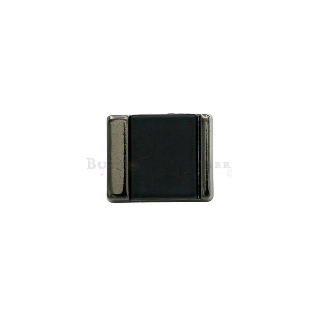 Nontoxic Gun Black Plated Minimalist Geometric Square-Shaped Shirt Button