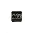 Nontoxic Gun Black Plated Labyrinth Maze Pattern Inlay Square-Shaped Shirt Button