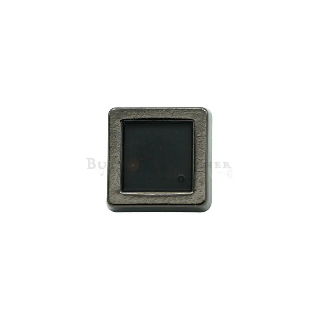 Nontoxic Gun Black Plated Classic Square Frame Design Shirt Button