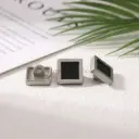 Pearl Lat Plated Classic Square Frame Design Shirt Button