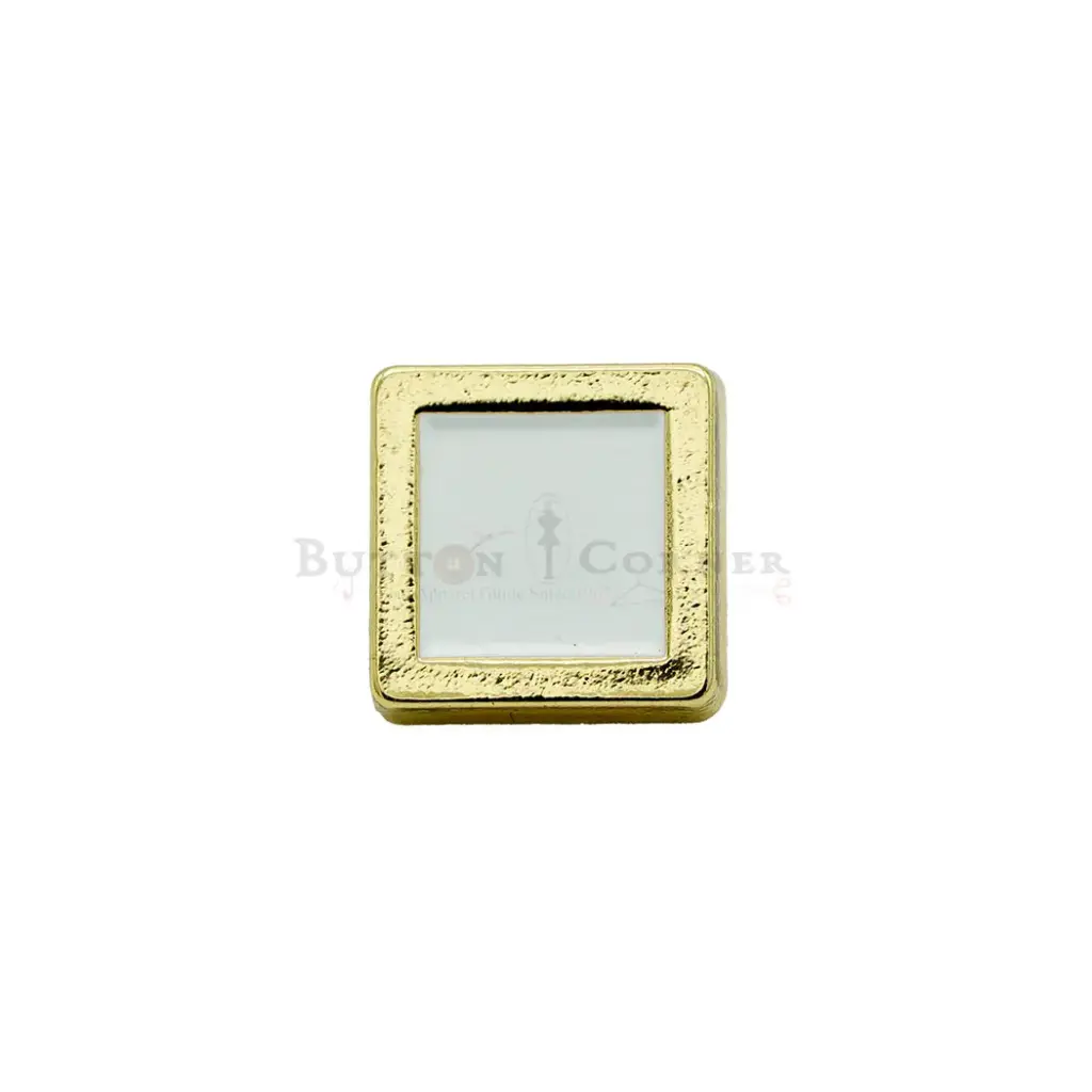 Light Gold Plated Classic Square Frame Design Shirt Button