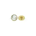 Light Gold Plated Risen Strip Design with Straight Grid Pattern Shirt Button