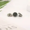 Pearl Lat Plated Risen Strip Design with Straight Grid Pattern Shirt Button
