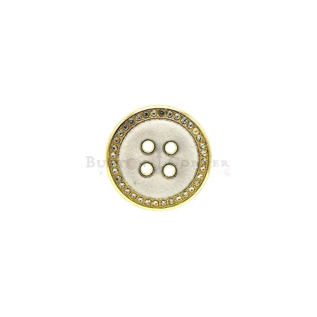 Luxury Gold Frame Crystal Rhinestone Button with Velvet Inlay