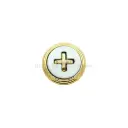 Light Gold Plated Geometric Cross Stitch Emblem Accent Shirt Button