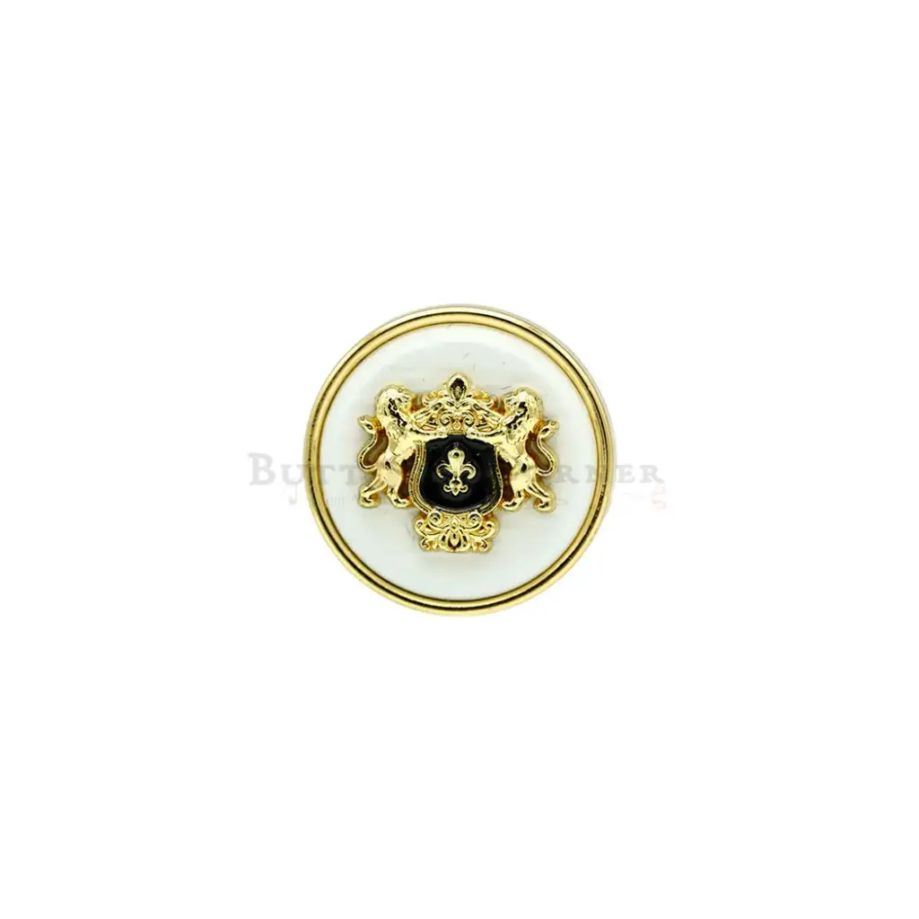 Light Gold Plated Heraldic Crest Coat of Arms Shield, Suiting Button