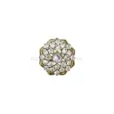 Geometric Blooming Flower Design with Rhinestone Embellishment Fancy Kundan Button