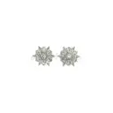 Silver Base Crystal Flower Embellishment Fancy Kundan Button