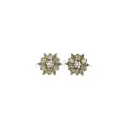 Gold Base Crystal Flower Embellishment Fancy Kundan Button