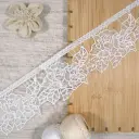 Geometric Border Floral Design Shuttle Lace