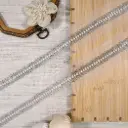 Pearl Pattern with Glass Beads Embellishment Fancy Lace