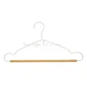 Anti-Slip Design High-Quality Metal Shirt Hanger with Wooden Trouser Bar