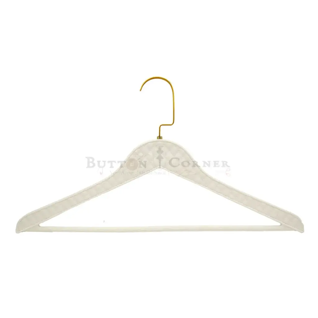 Quilted Faux Leather Textured Plastic Shirt Hanger with Gold Hook