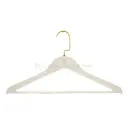 Quilted Faux Leather Textured Plastic Shirt Hanger with Gold Hook
