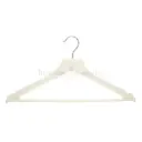Matt Finish Plastic Shirt Hanger with Non-Slip Shoulder Notches and Pant Bar