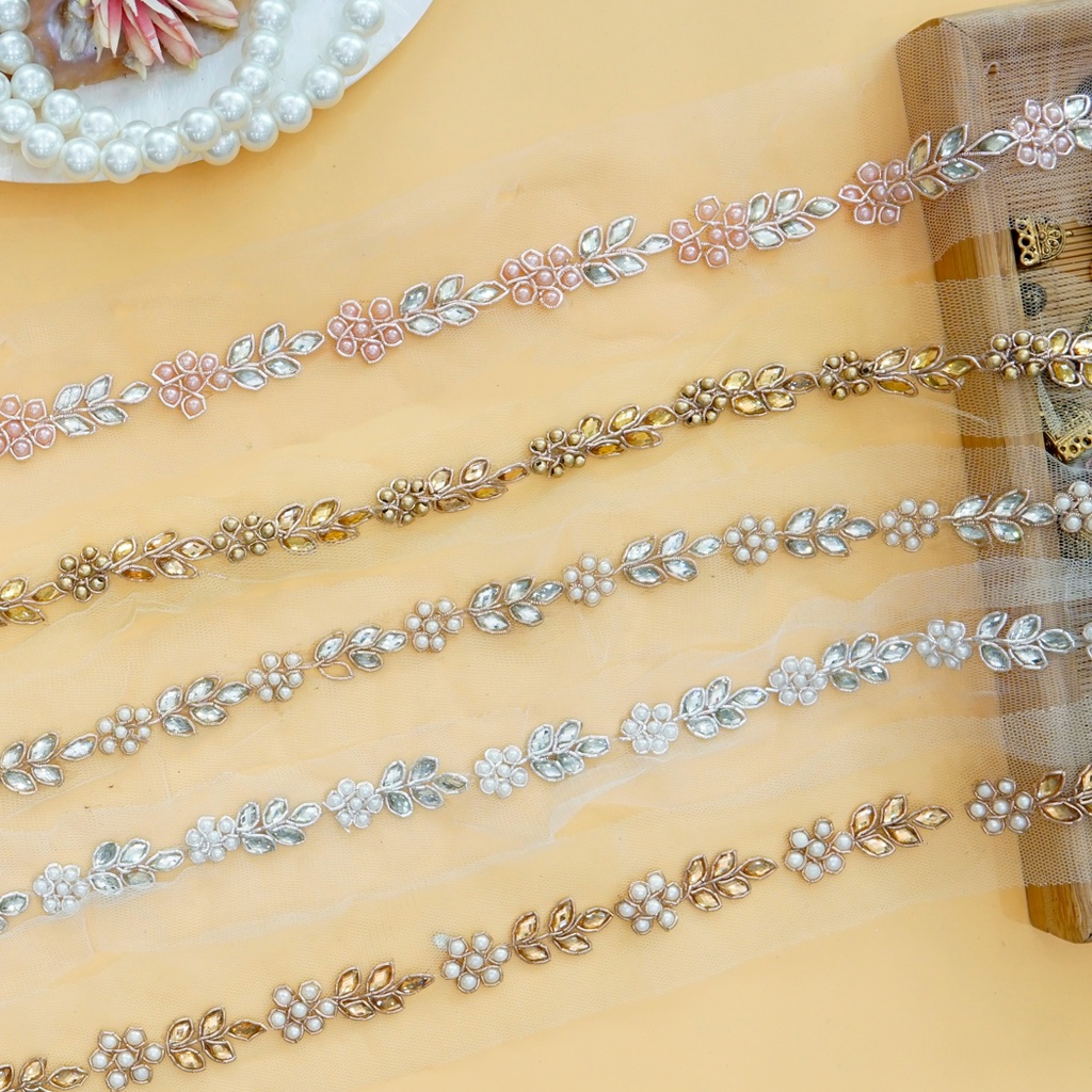 Pearl & Stone Accent Fancy Kundan Lace