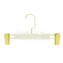 Quilted Faux Leather Textured Adjustable Clip Bottom Hanger with Gold Hook