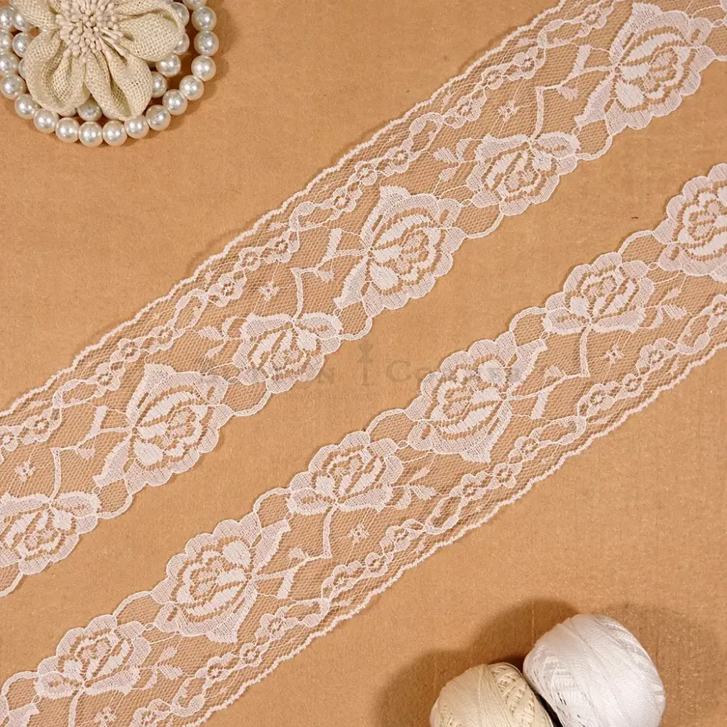 Geometric Floral Design Net Embroidery Lace
