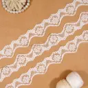 Decorative Floral Design with Scallop Edge Embroidery Net Lace