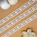 Double Side Border Shuttle Lace with Centre Pearl & Floral Embellishment