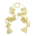 Embroidery Thread Flower Design Sequence & Pearl Tassel Cord