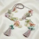 Embroidery Thread Flower Design Sequence & Pearl Tassel Cord