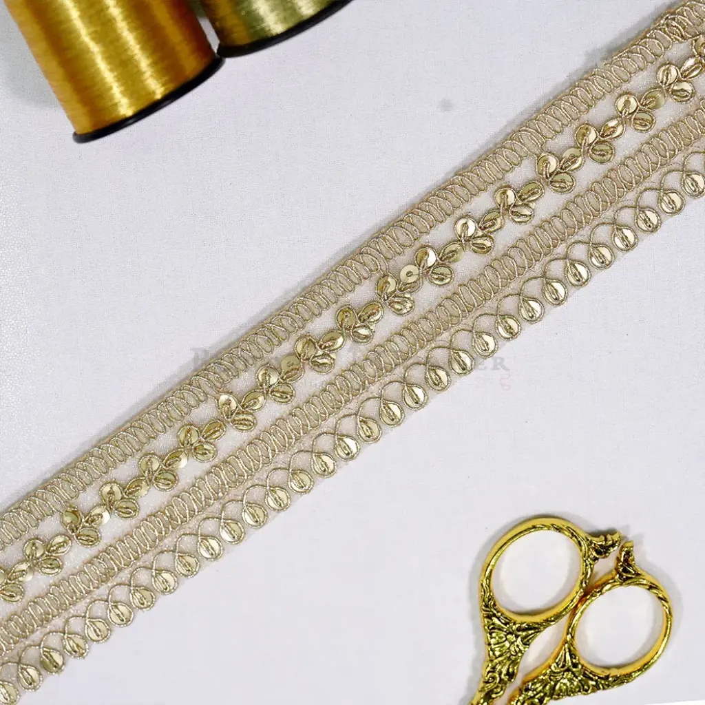 Decorative Sequence Embellishment Fancy Metallic Yarn Sequence Lace