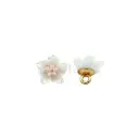 Cute Tiny Mini Shiny Flower Shank Button with Pearl Centre