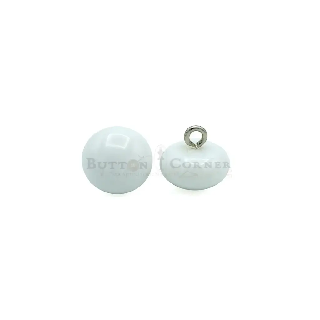 Mushroom Pearl Shank Button in Metal Loop