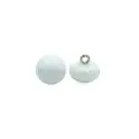 Mushroom Pearl Shank Button in Metal Loop