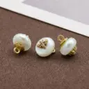 Vintage Gold Bee Embellished Faux Pearl Shank Button