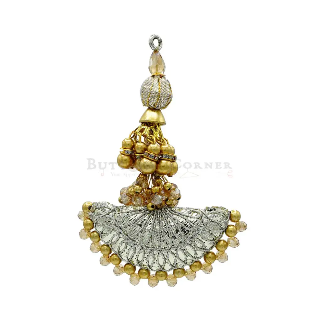 Decorative Rhinestone & Pearl Accent Tassel with Centre Hnaging Embellishment