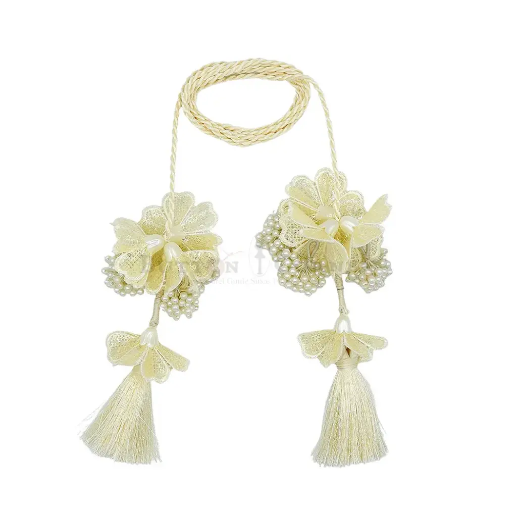 Blooming Blossom Cord Tassel with Sequence Embellishment & Pearl Accent