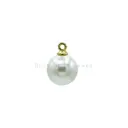 ABS Imitation High-Light Round Pearl Pendant in Small Gold Loop