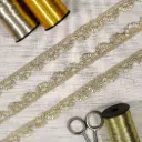 Sequence Scallop Edge Side Border Fancy Metallic Yarn Lace