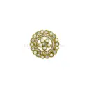 Traditional Rhinestone & Pearl Floral Circular Kundan Button