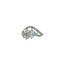 Pear-cut Teardrop Floral Silver Base Kundan Button