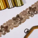 Luminous Sequence Embellishment Fancy Metallic Yarn Lace 
