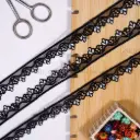 Floral Wave Edge Embroidery Thread Organza Lace