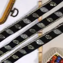 Embellished Decorative Sequence Leaf Pattern Metallic Yarn Fancy Lace