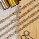 Decorative Sequence Pattern Edge Fancy Metallic Yarn Zari Lace