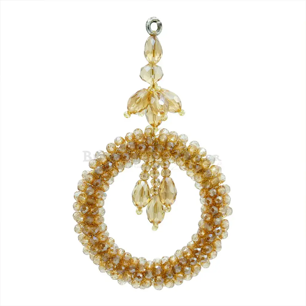 Decorative Glass Beads Embellished Fancy Tassel with Centre Hanging Accent 