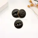 Decorative Centre Slit Eye-Carving 2-Hole Wooden Shirt Button