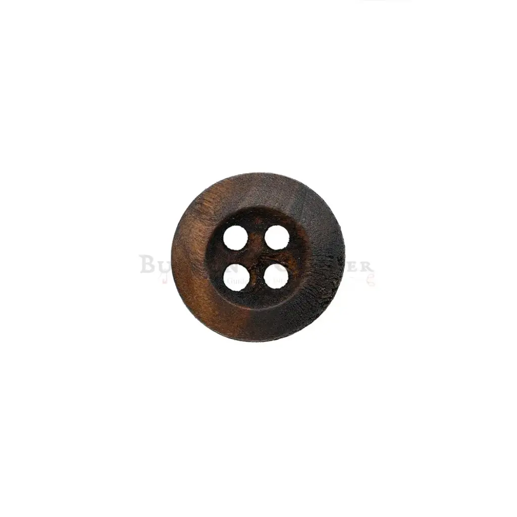 Deeply Recessed Centre Cup Shape 4-Hole Wooden Shirt Button