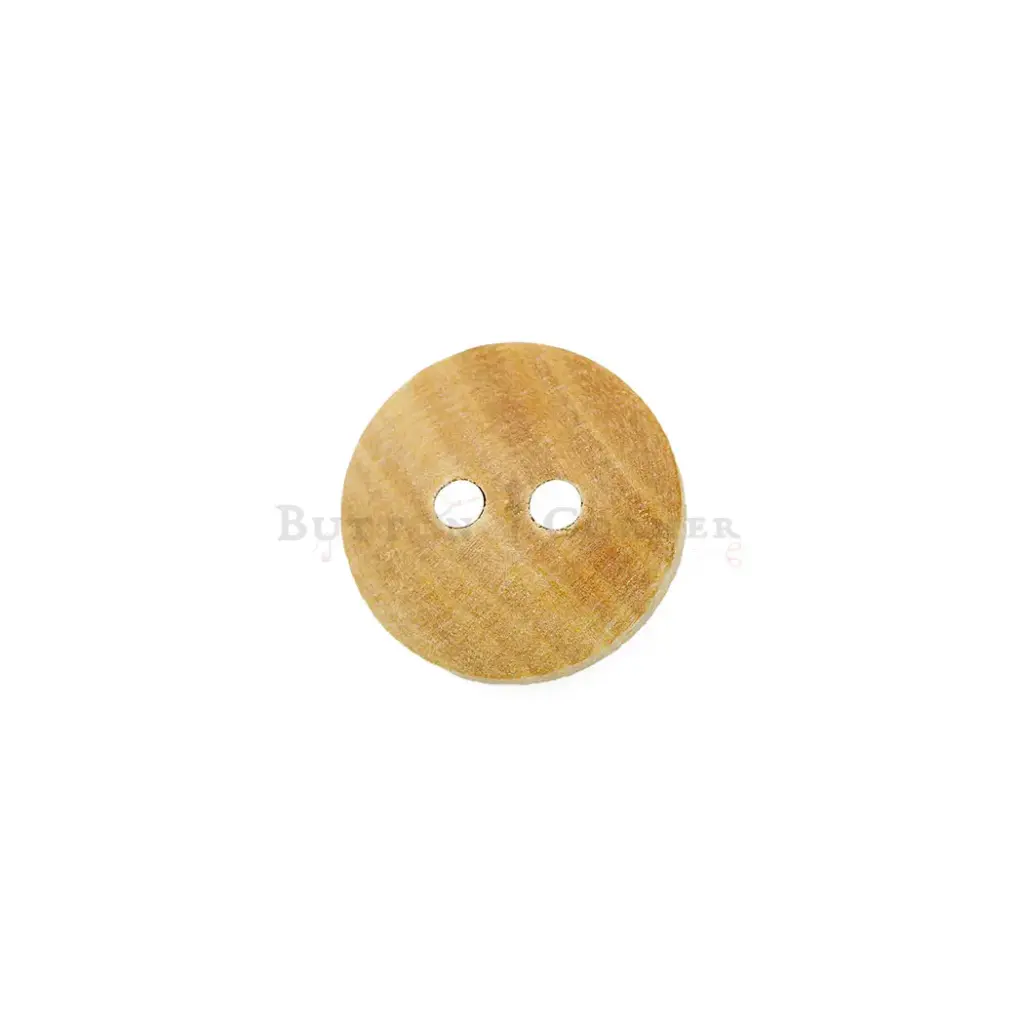 Natural Smooth Surface Round Shape 2-Hole Wooden Shirt Button