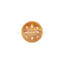 Openwork Star Pattern Carved 2-Hole Wooden Button 