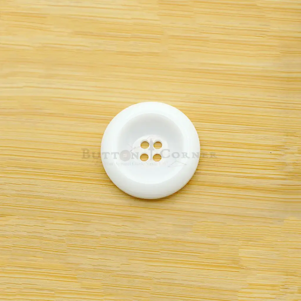 Glossy Finish Concave Centre Sleek Smooth Circular Surface 4-Hole Polyester Button