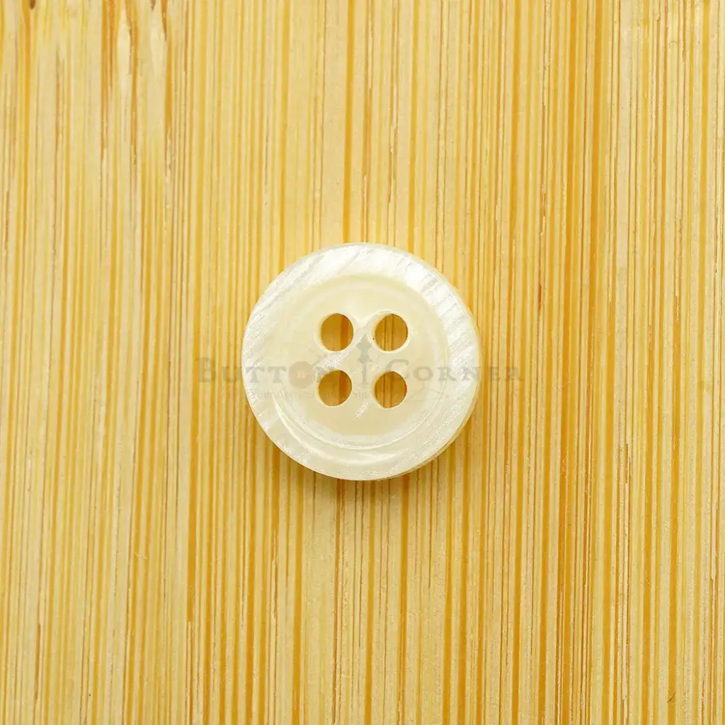 Iridescent Shell Look 4-Hole Polyester Shirt Button