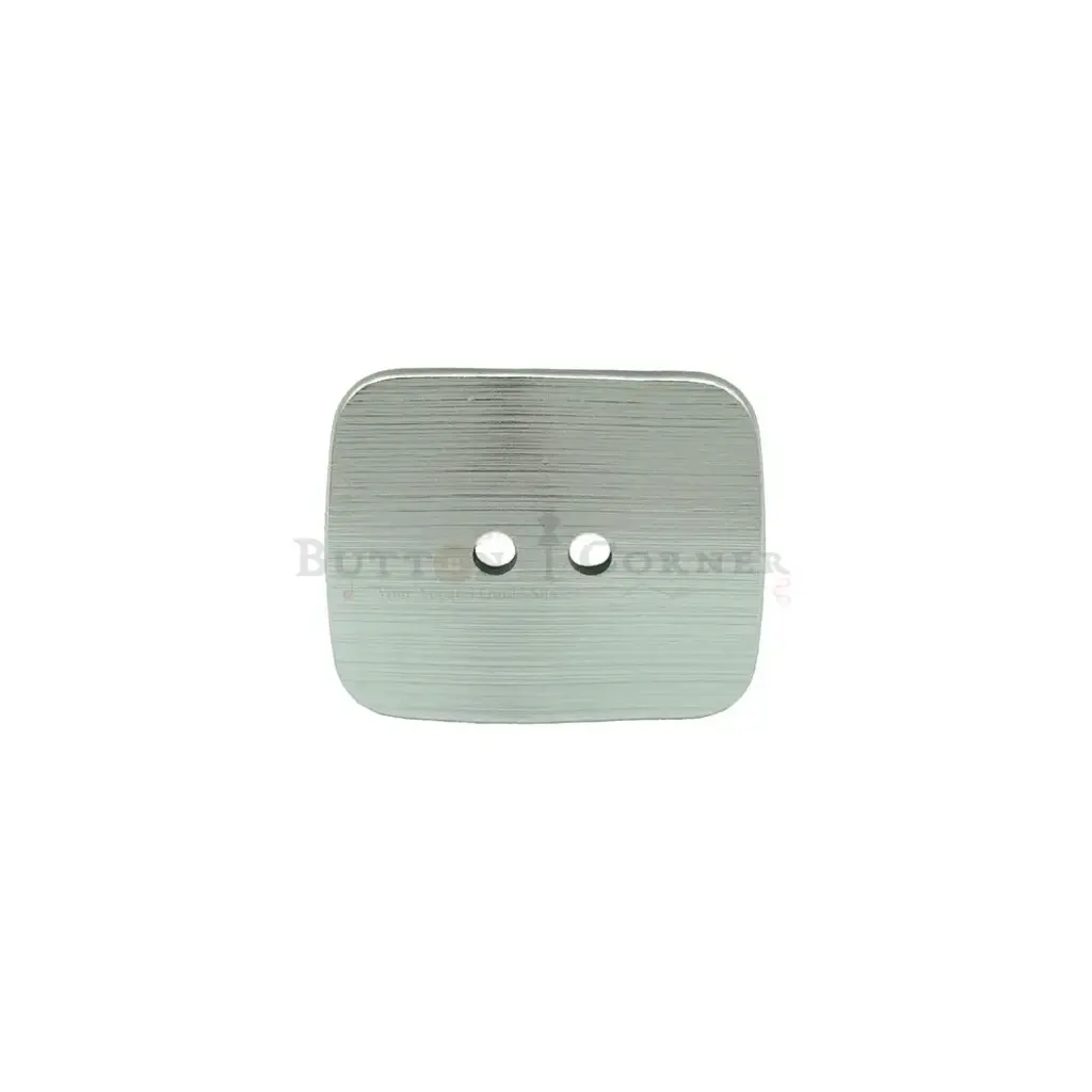 Irregular Rectangular Textured Surface 2-Hole Aluminium Button